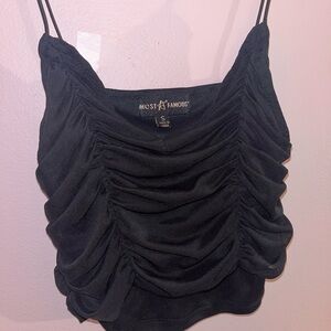 Almost Famous Black Gathered Camisole